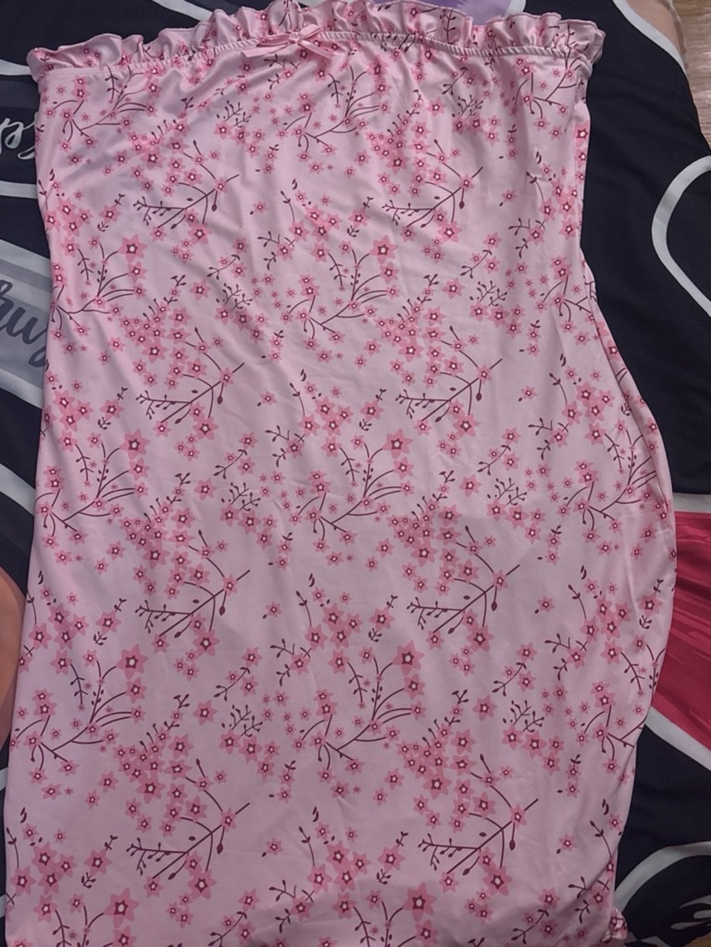 Pink Floral Tube Dress